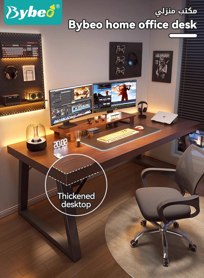 Bybeo 160CM Computer Desk, Home Office Desks, Ergonomic PC Computer Desk, PC Gaming Workstation for Home Office Gaming Study, 30MM Extra-Thickened, Easy to Assemble, 160*60*75CM - Image 2